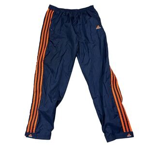 Vintage Adidas Track Pants Mens XXL Blue Orange Nylon Windbreaker Y2K 33" Inseam